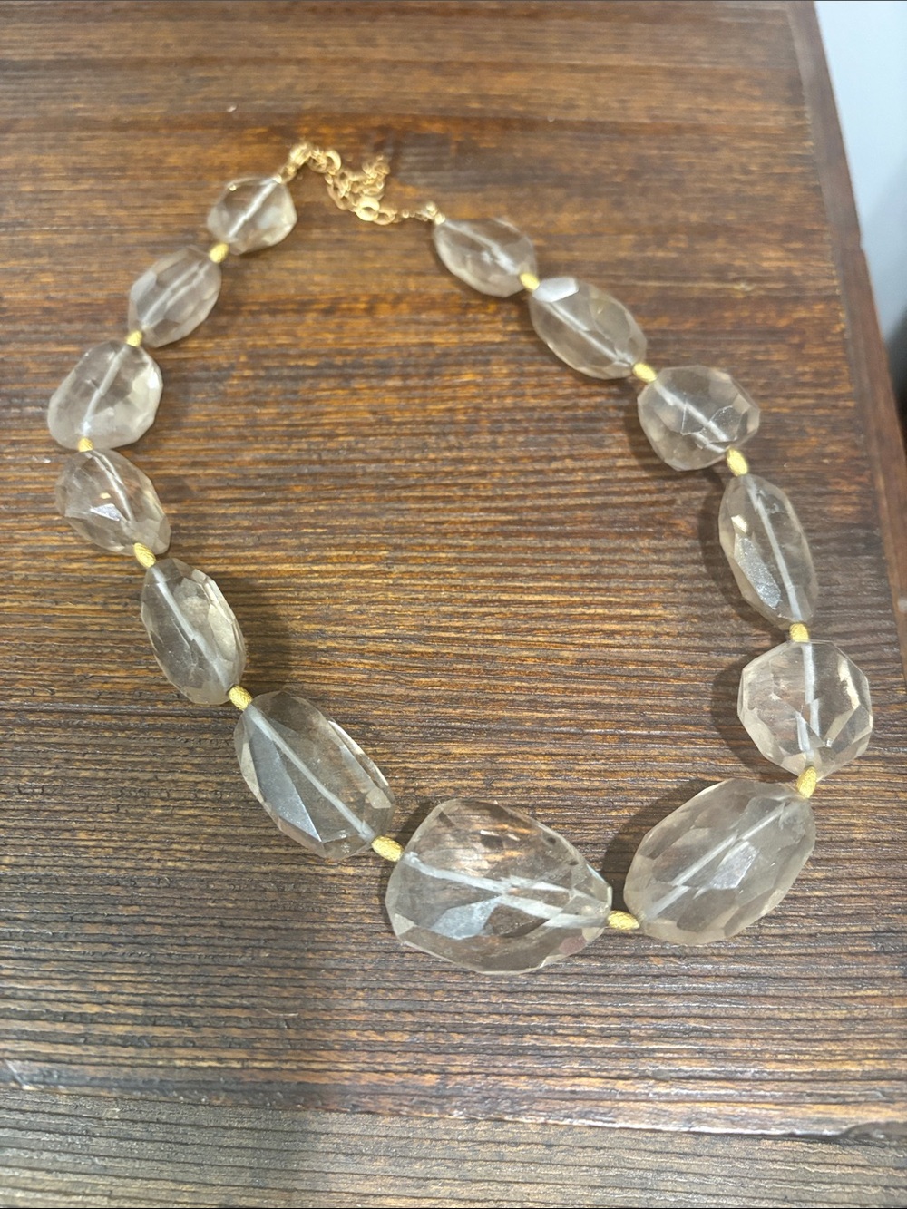 Topaz Necklace with Gold Accent Spacers - Women's Jewelry